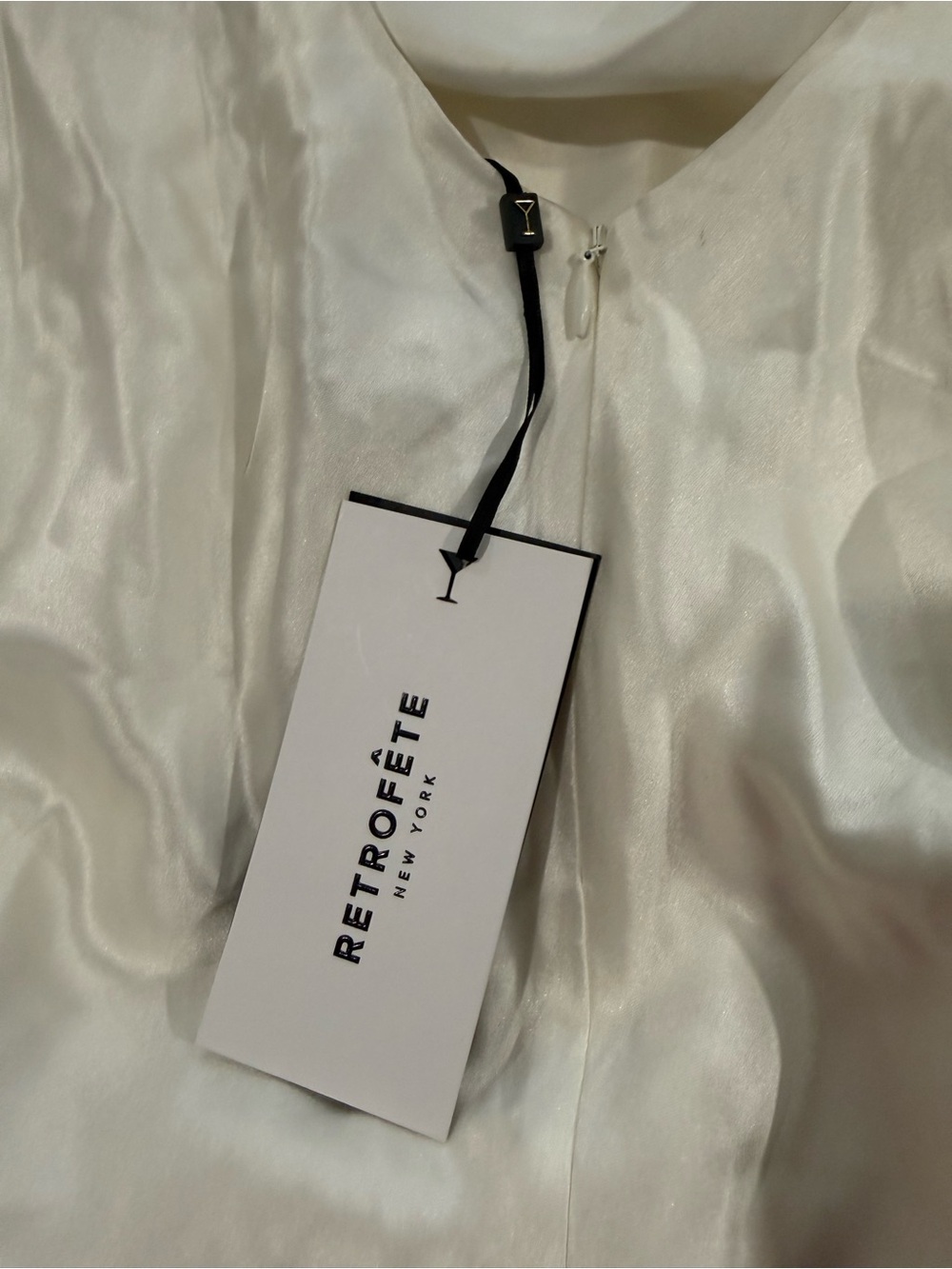 Retrofete White Satin Cowl-Neck Maxi Dress - Picture 5 of 7